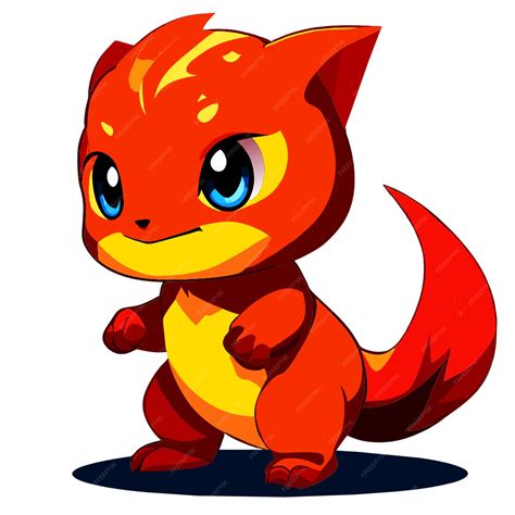 Cute slamander standing with 2 backlegs vector illustration | Premium