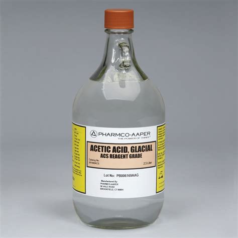 Acetic Acid 174 M 100 Vv Glacial Acs Grade Glass Bottle 25 L