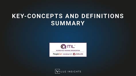 Itil® 4 Foundation Exam Preparation Key Concepts And Definitions Summary Elearning Youtube