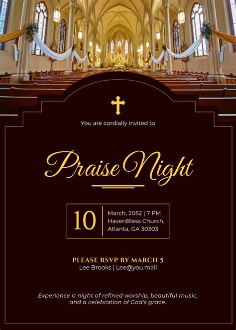 Free Simple Church Invitation Template to Edit Online