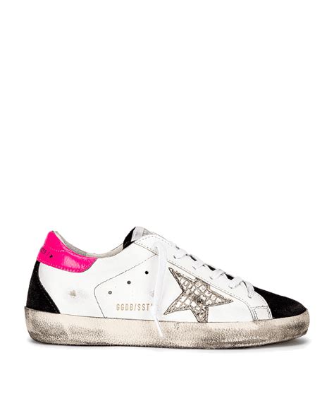 Golden Goose White Black Hot Pink Silver Superstar Sneaker