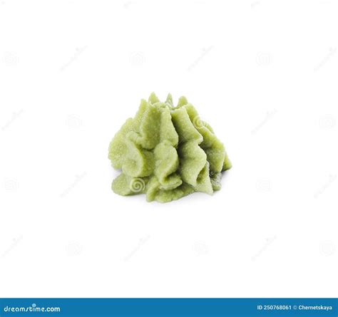 Swirl Of Wasabi Paste Isolated On White Stock Image Image Of