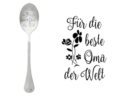 Löffel mit Spruch One Message Für beste Oma der Welt Dekofenster