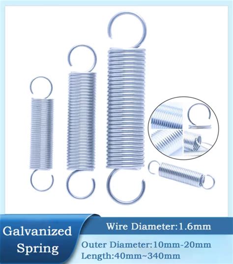 WITH HOOK EXTENSION Tension Spring Galvanized Springs 1 6mm Wire