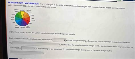 Modeling With Mathematics The Triangles In The Color Wheel Are