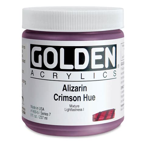 Golden Heavy Body Artist Acrylics Alizarin Crimson Historic Hue Oz