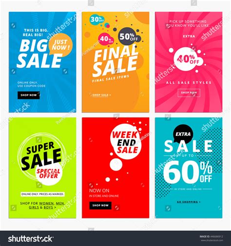 Set Sale Website Banner Templates Vector Stock Vector (Royalty Free) 446686912 | Shutterstock