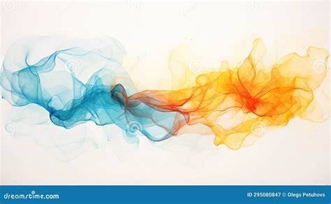 A Group Of Colored Smokes Floating In The Air On A White Background