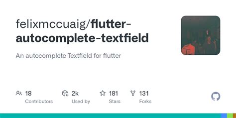 Github Felixmccuaig Flutter Autocomplete Textfield An Autocomplete