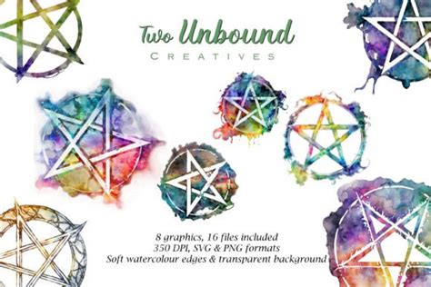 Rainbow Pentagram Watercolor Graphic By Unbound Creatives · Creative