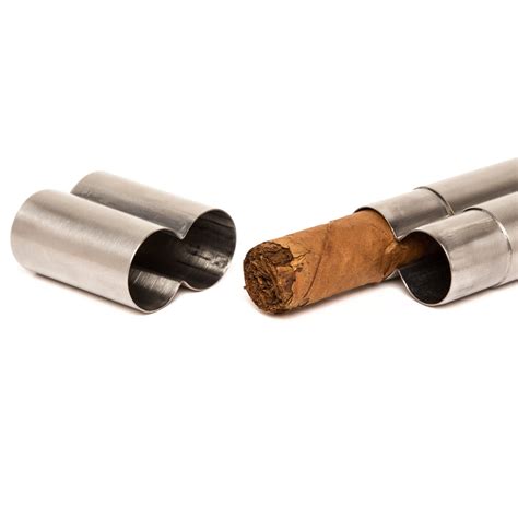 stainless steel double cigar holder brouk
