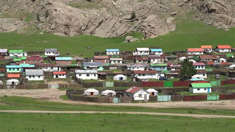 A Traditional Colorful Houses in Mongolia 26234791 Stock Video at Vecteezy