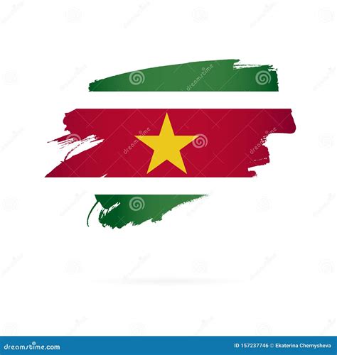 Suriname Flag Vector Illustration Brush Strokes Stock Vector