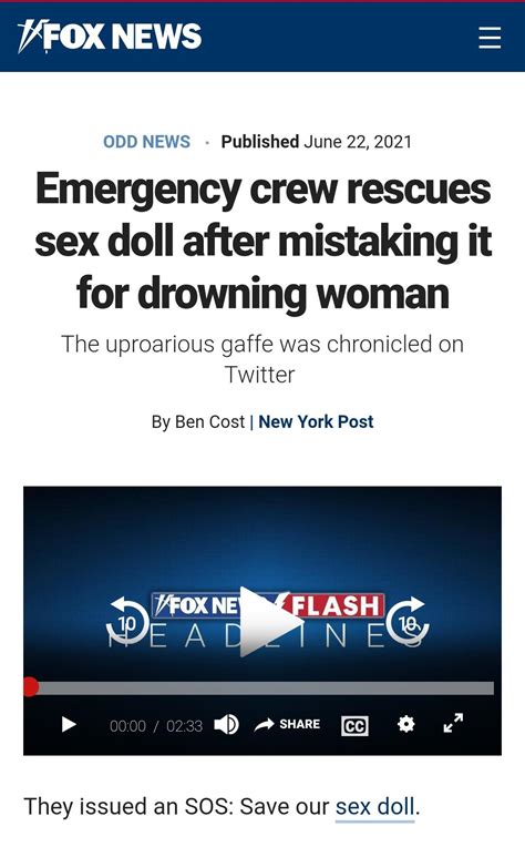 Emergency Crew Rescues Sex Doll After Mistaking It For A Drowning Woman