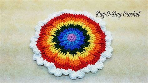 Easy Crochet The Round Hot Pad Or Wash Cloth Tutorial 382 Youtube