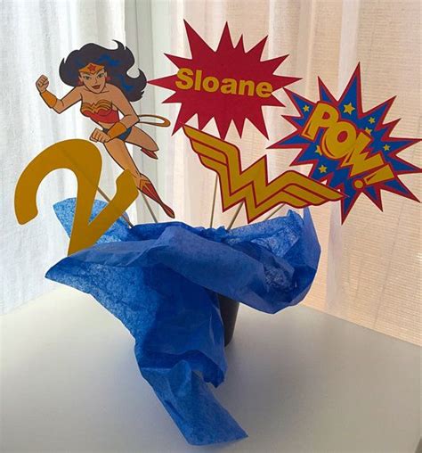 Wonder Woman Centerpiece Superhero Centerpiece Wonder Woman Etsy In