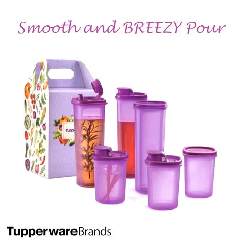 Tupperware Smooth And Breezy Pour Dispenser Container Gift Box Set Of