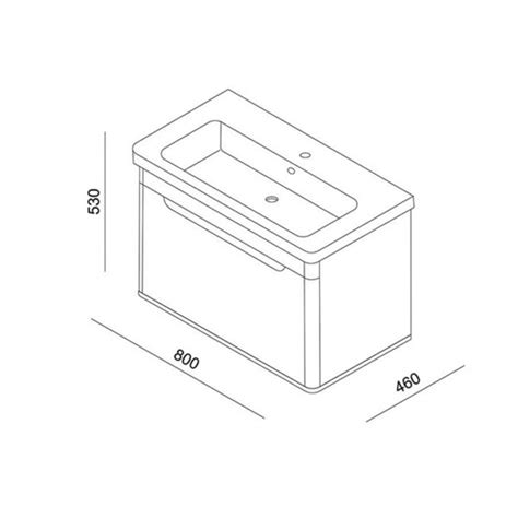 Kupaonski ormarić LINEART WING 800 white sa umivaonikom Omnia Shop