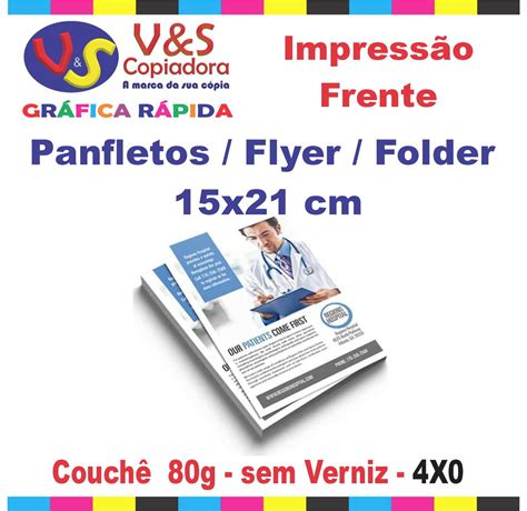 1000un Panfleto Couchê 80g Sem Verniz 15x21cm 4x0 Elo7