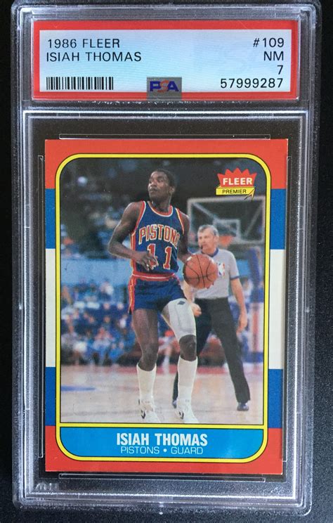 1986 Fleer Isiah Thomas 109 RC HOF PSA 7 NM MySlabs