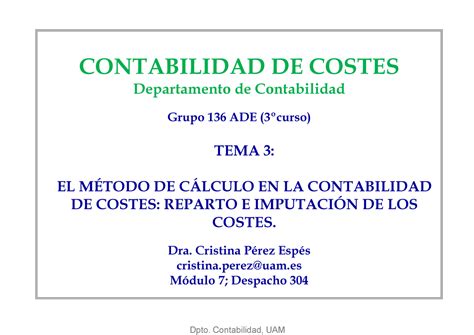 T Temario Contabilidad De Costes Uam Studocu