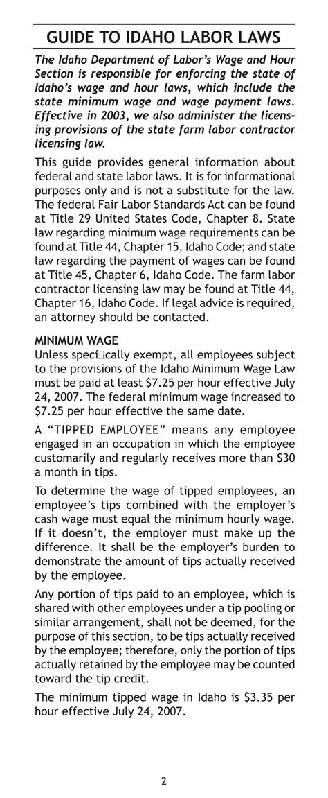 Guide to idaho labor laws | PDF