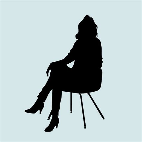 Silueta De Persona Sentada De Diseño Plano Vector Gratis