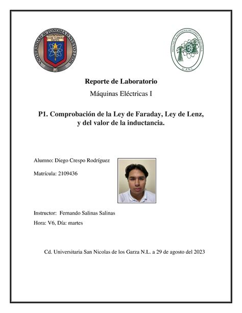 P1 LME practica 1 LME1 Reporte de Laboratorio Máquinas Eléctricas I