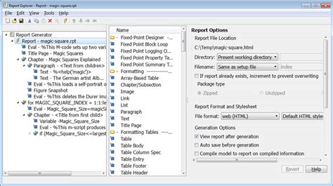 Features Matlab Report Generator Matlab