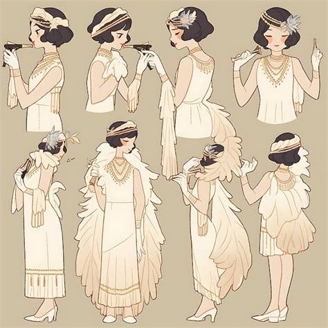 Premium Photo | Anime Character Design Female Retro Glamour Dress Old ...