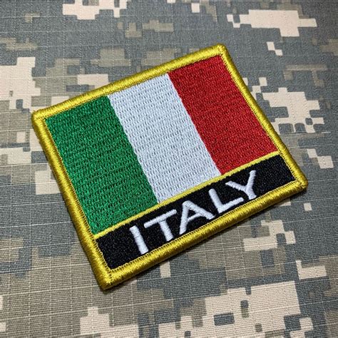 Italy Country Embroidery Flag Patch With Hook Velcro®️ 3×25 Br44