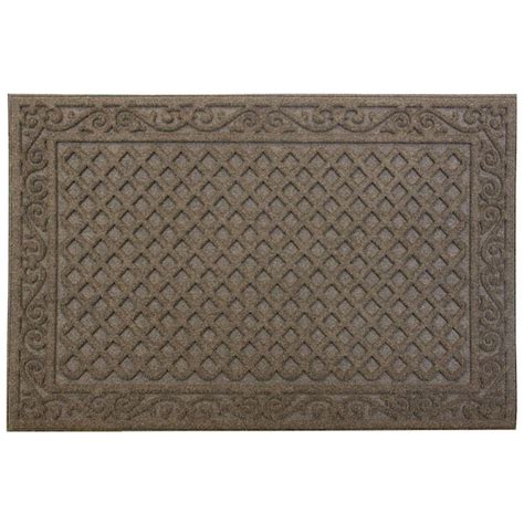 Trafficmaster Textures Iron Lattice Walnut 24 In X 36 In Door Mat 60