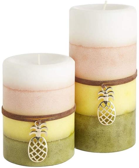 Pier Imports Pineapple Basil Layered Pillar Candles Pillar Candles