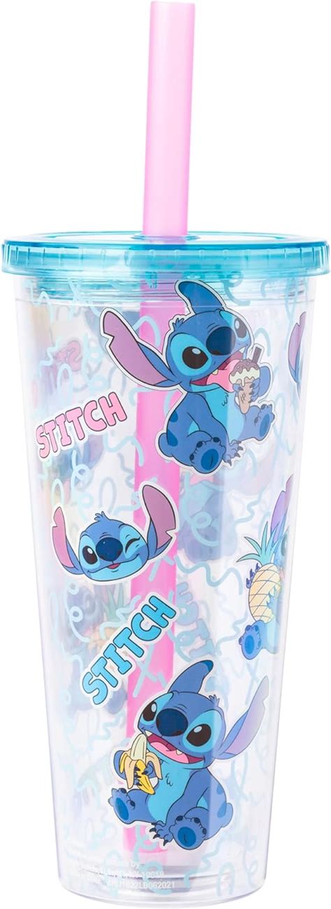 Silver Buffalo Lilo And Stitch Pastel Snack Toss Plastic Boba Vaso Con