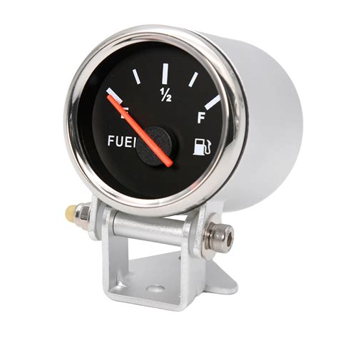 52mm Fuel Level Gauge 0 190 Ohm Oil Tank Level Indicator Meter With Silver Gauge Holder Red