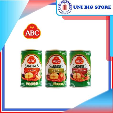 Jual ABC Sardines Tomat Cabai Ekstra Pedas 155 Gr Sarden Kaleng