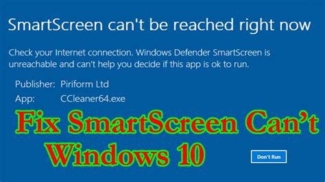 How To Fix Windows Smartscreen Cant Be Reached In Windows Youtube