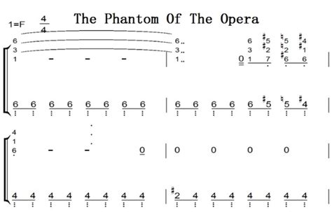 The Phantom Of The Opera（歌剧魅影）影视原声版 钢琴双手简谱 简五谱 钢琴谱 乐谱网