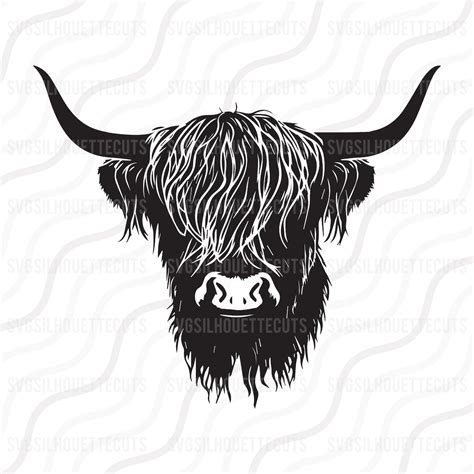 Highland Cow Svg Cow Svg Cow Head Svg Cut Table Design Svg Dxf Png