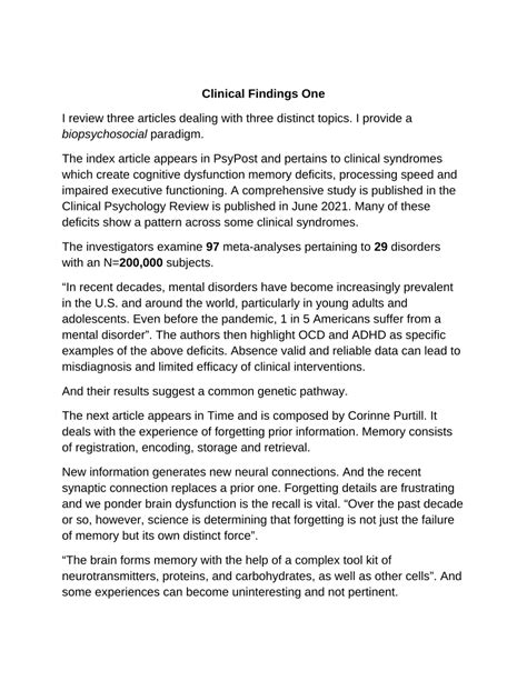 Pdf Clinical Findings One