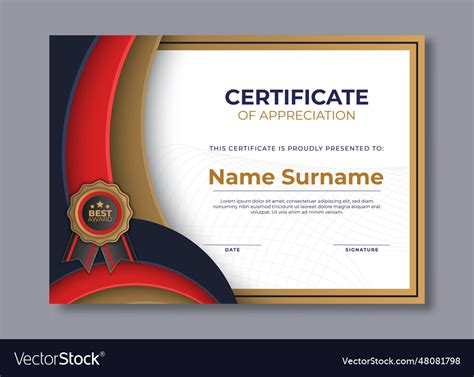 Premium Certificate Diploma Design Template Vector Image