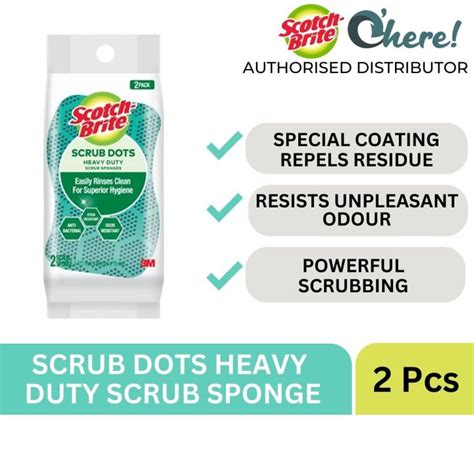 3M SCOTCHBRITE SCRUB DOTS HEAVY DUTY 2PK GREEN Lazada Singapore