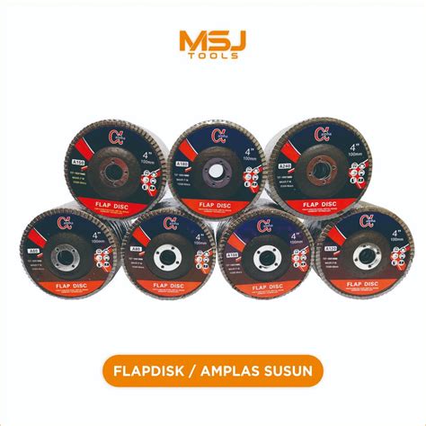 Jual Amplas Susun 4 FLAP DISC 100x16mm Grid 60 400 Mata Batu Gerinda