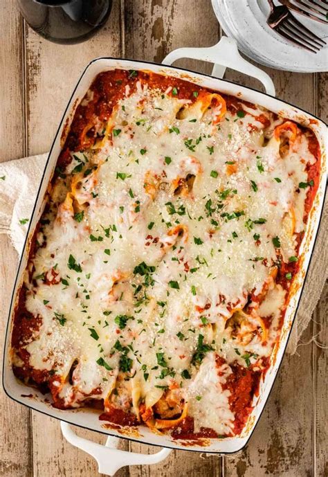 Chicken Parmesan Stuffed Shells Recipe Dinner Then Dessert