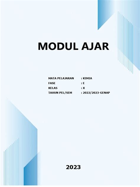 Contoh Format Modul Ajar Kurikulum Merdeka Pdf