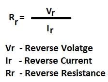 Diode Resistance Static Dynamic Reverse Resistance