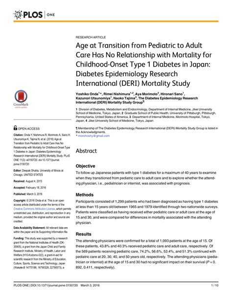 Pdf Age At Transition From Pediatric To Adult Care Has No