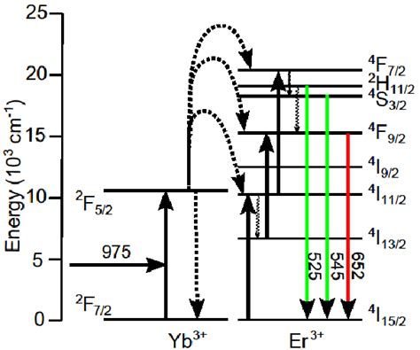 Fig S Schematic Energy Level Diagrams Of The Yb And Er Ions And