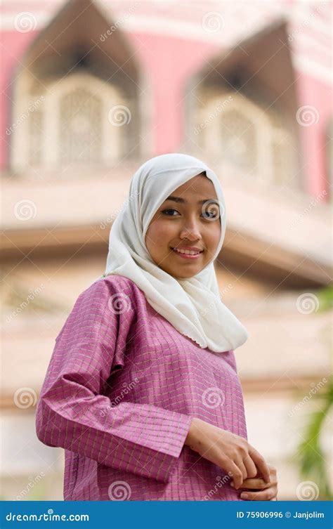 Beautiful And Sweet Asian Malay Muslim Lady Stock Photo Image Of Baju