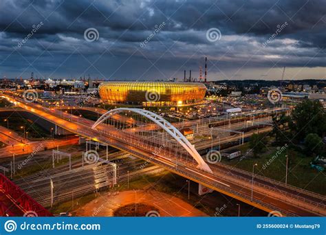 Gdansk Poland August Aerial Landscape With Amber Shape